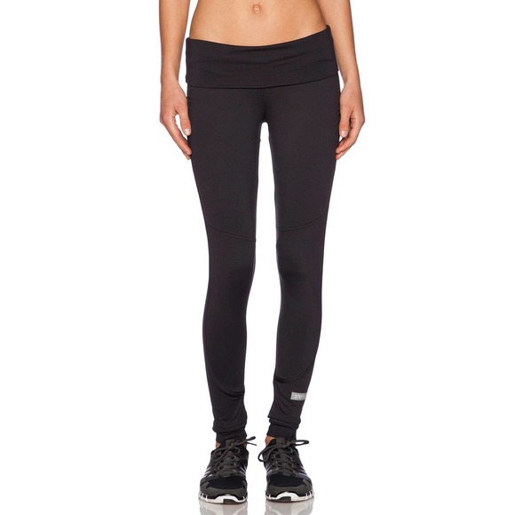 Adidas by Stella McCartney The Performance Fold-Over Full Length Leggings Black - Picture 2 of 13